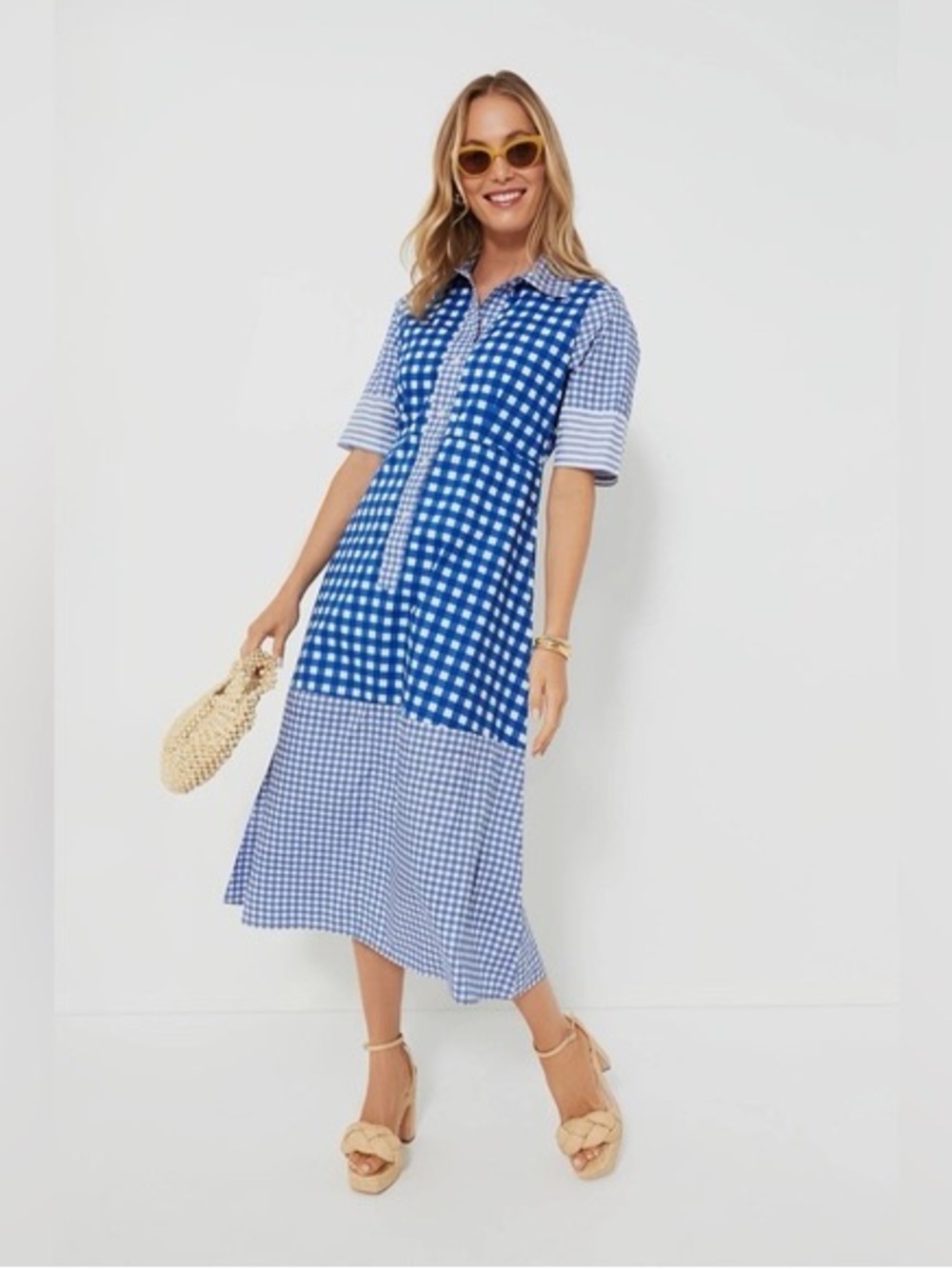 Oliphant Blue and White Gingham Dress